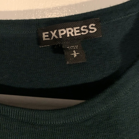 Express Rushed Hunter Green Dress - Picture 3 of 5